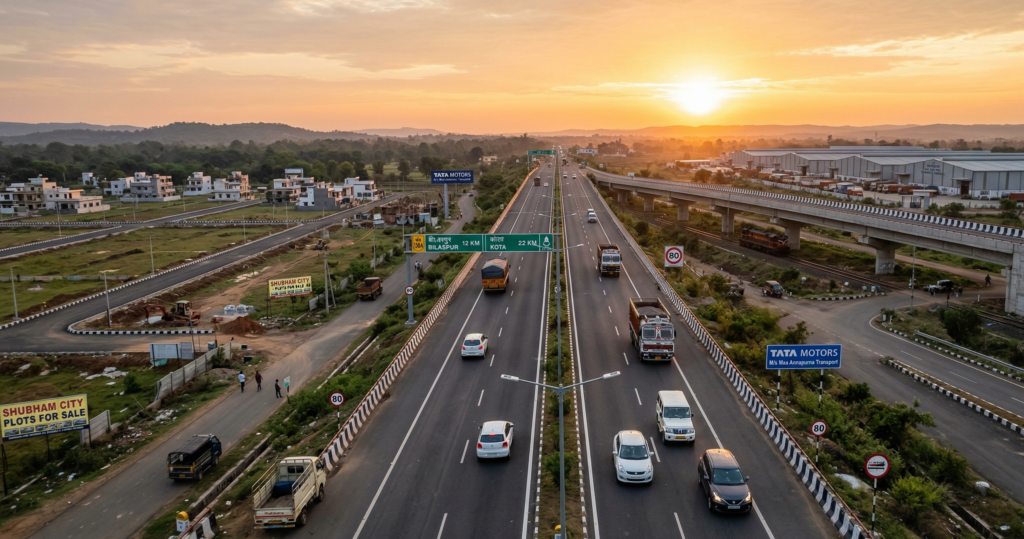 Picture of the Raipur Bilaspur Highway
