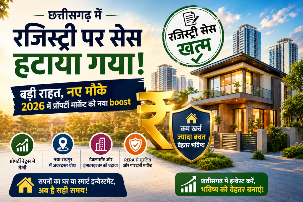 Chhattisgarh Real Estate: Registry Cess हटने से 2026 में Property Buyers के लिए नए मौके